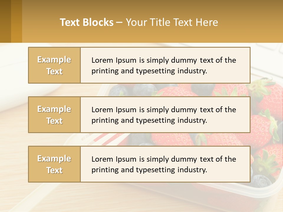 A Plastic Container Filled With Strawberries And Blueberries PowerPoint Template