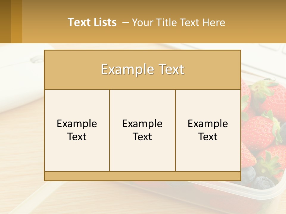 A Plastic Container Filled With Strawberries And Blueberries PowerPoint Template