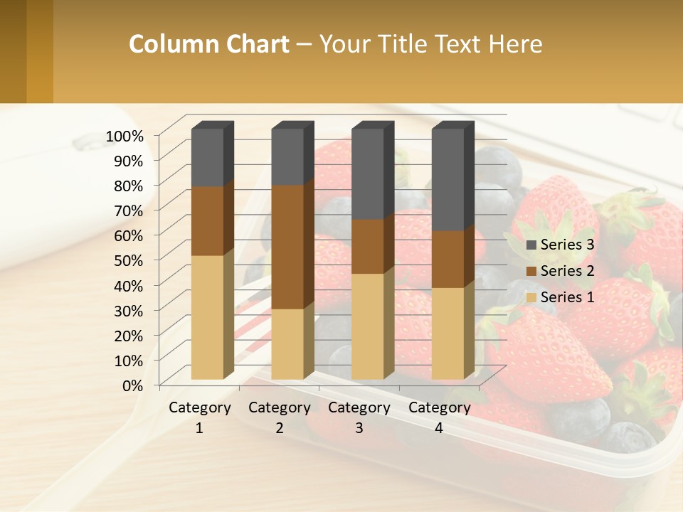 A Plastic Container Filled With Strawberries And Blueberries PowerPoint Template