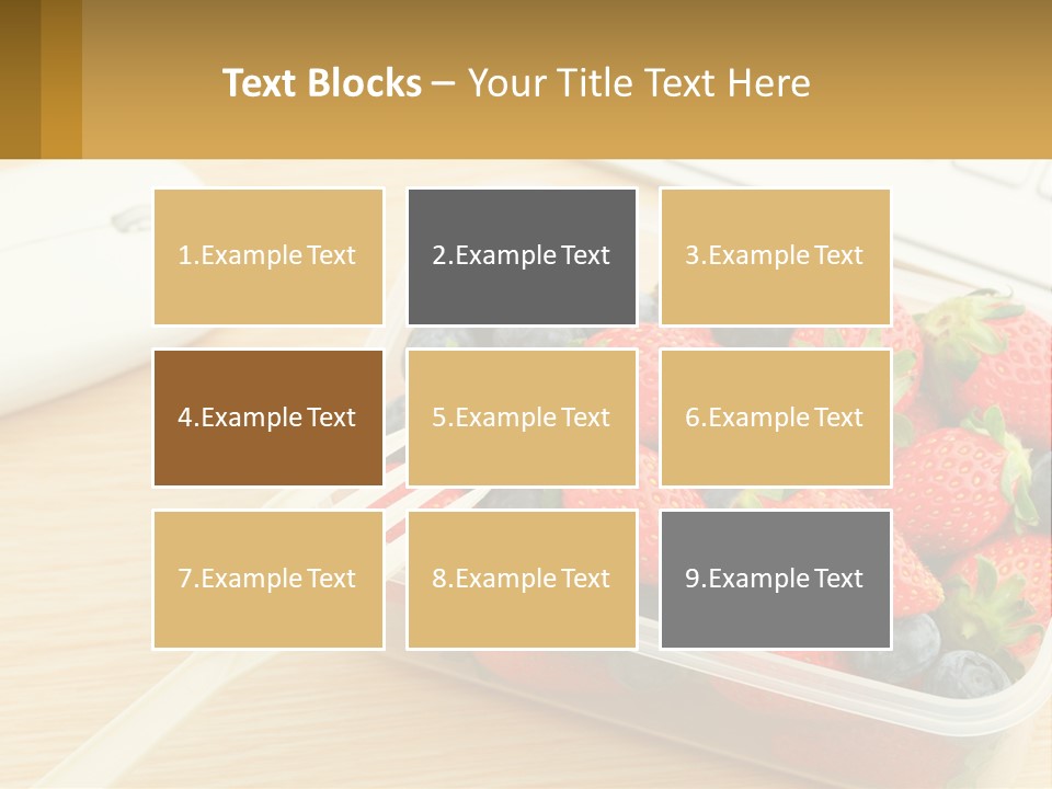 A Plastic Container Filled With Strawberries And Blueberries PowerPoint Template