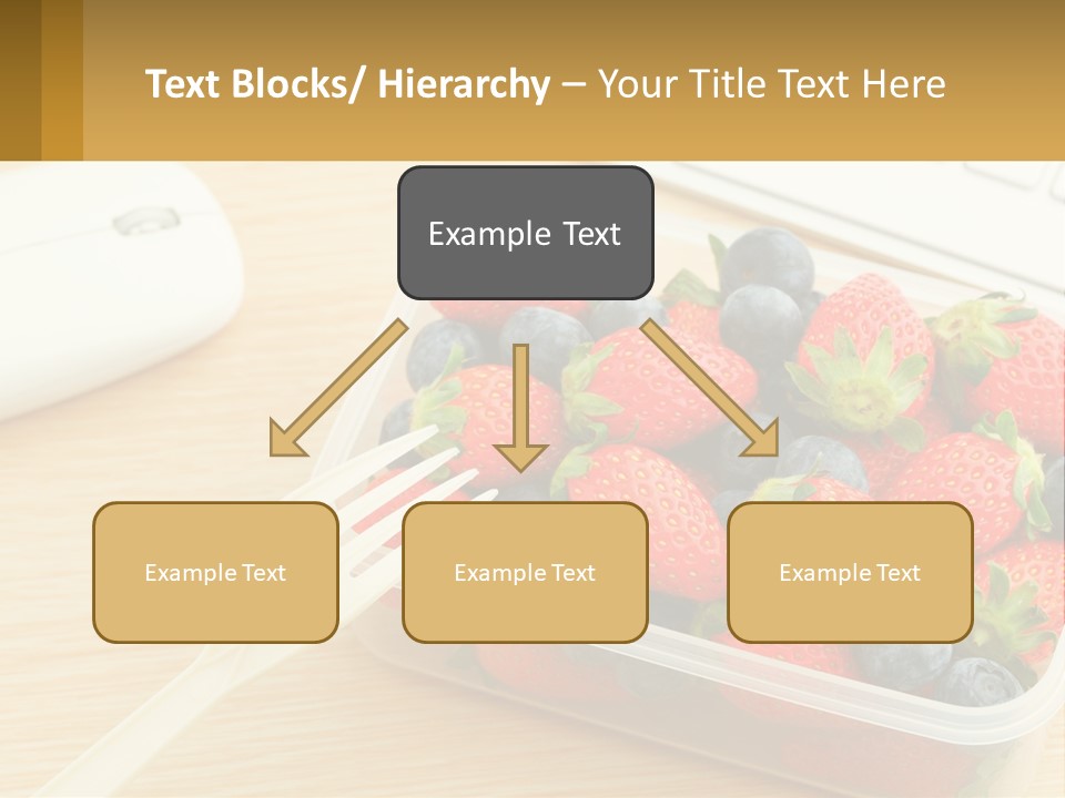 A Plastic Container Filled With Strawberries And Blueberries PowerPoint Template