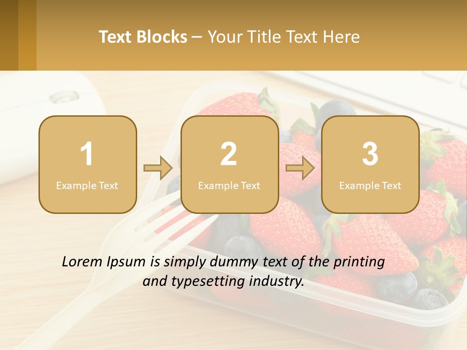 A Plastic Container Filled With Strawberries And Blueberries PowerPoint Template