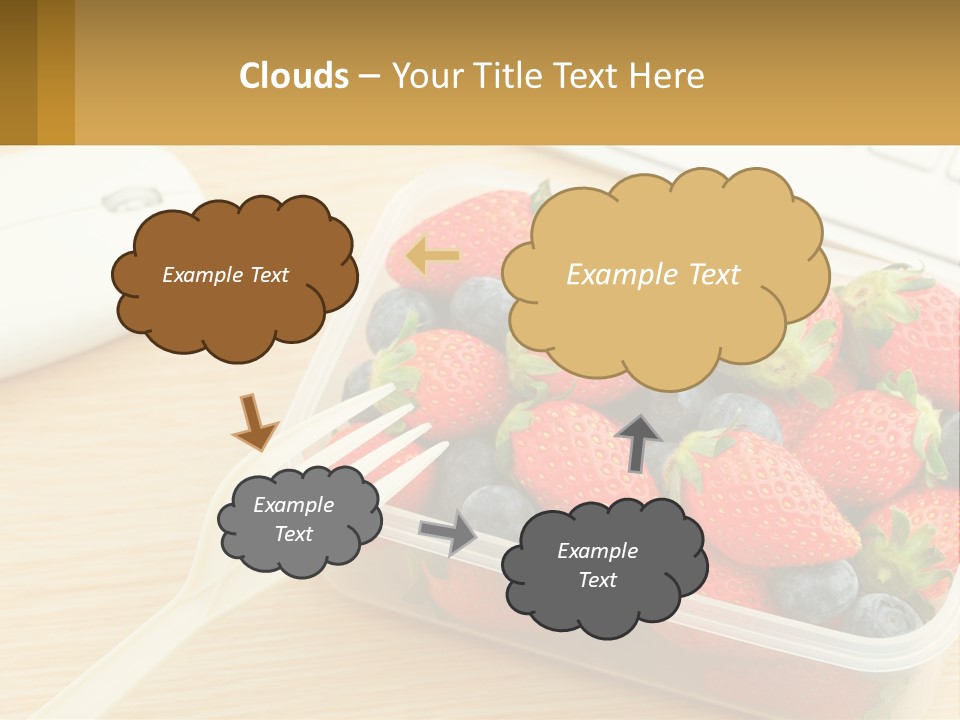 A Plastic Container Filled With Strawberries And Blueberries PowerPoint Template