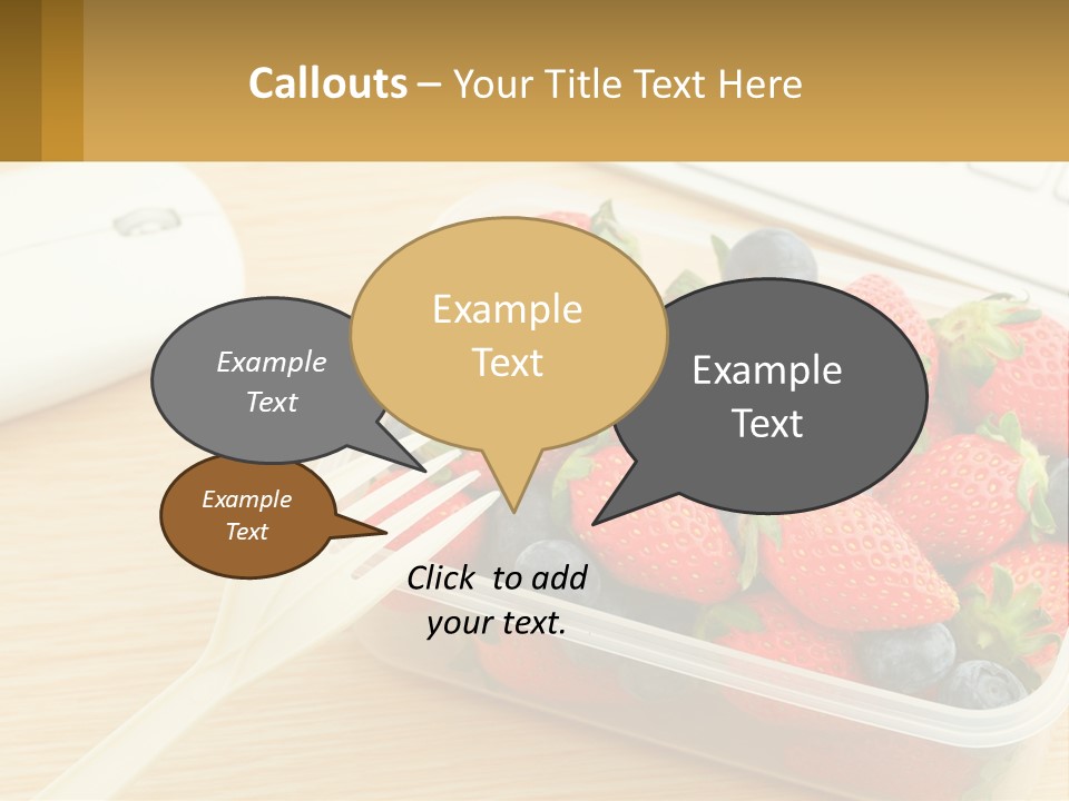 A Plastic Container Filled With Strawberries And Blueberries PowerPoint Template