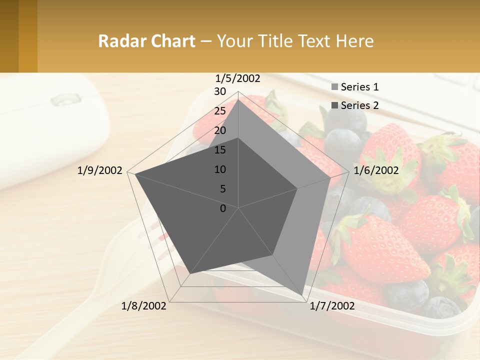 A Plastic Container Filled With Strawberries And Blueberries PowerPoint Template