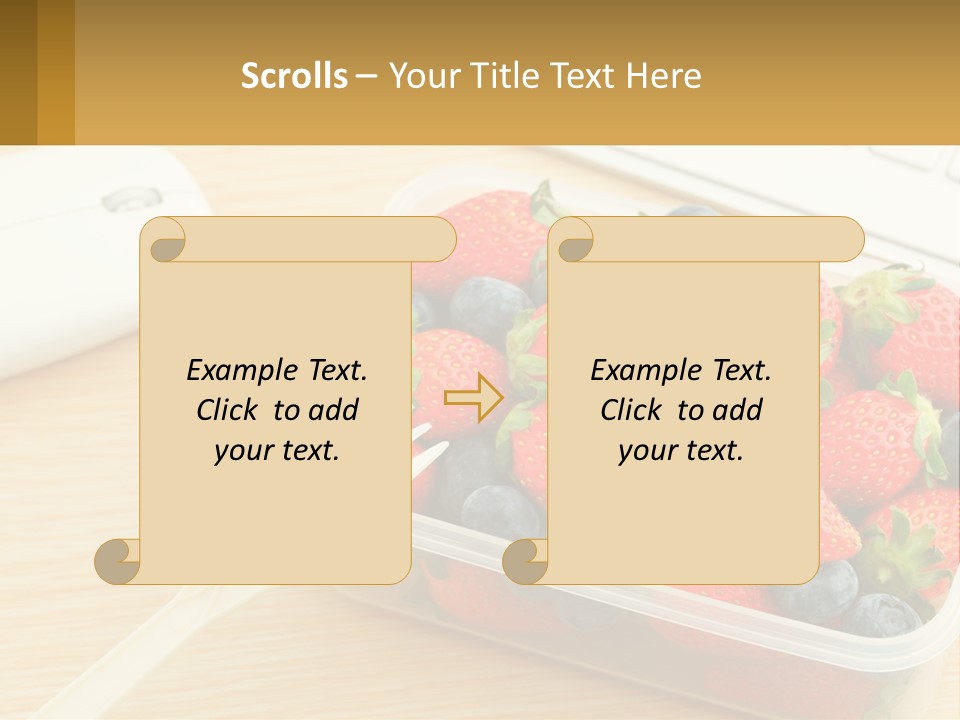 A Plastic Container Filled With Strawberries And Blueberries PowerPoint Template