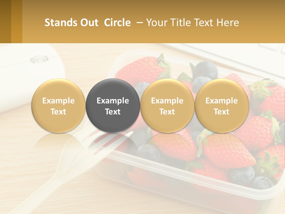A Plastic Container Filled With Strawberries And Blueberries PowerPoint Template