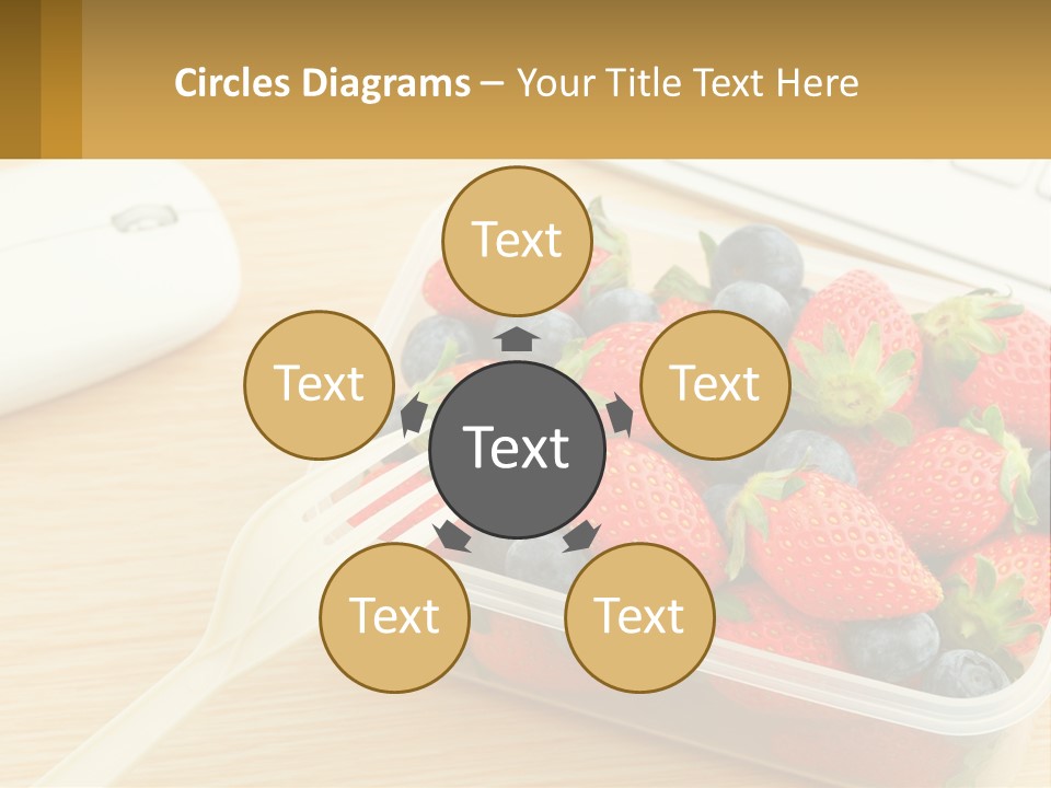 A Plastic Container Filled With Strawberries And Blueberries PowerPoint Template
