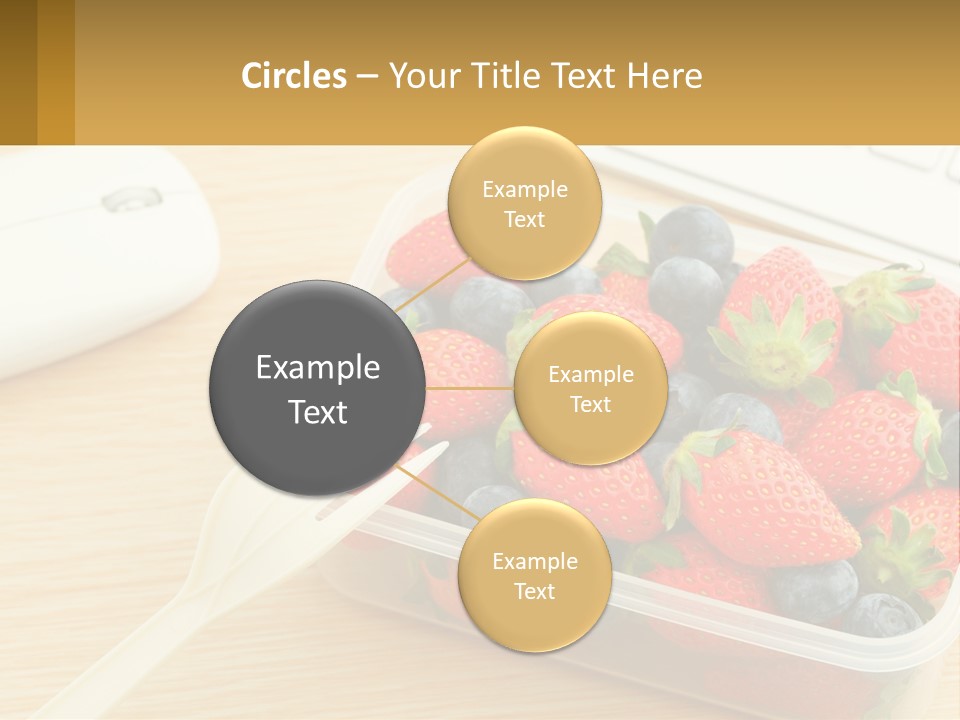 A Plastic Container Filled With Strawberries And Blueberries PowerPoint Template