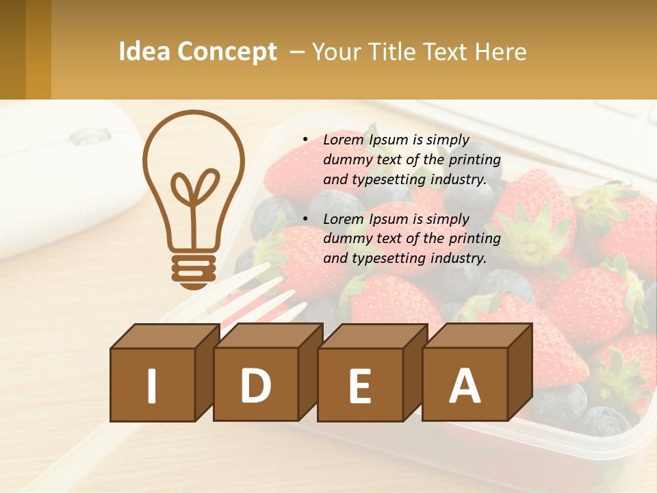 A Plastic Container Filled With Strawberries And Blueberries PowerPoint Template