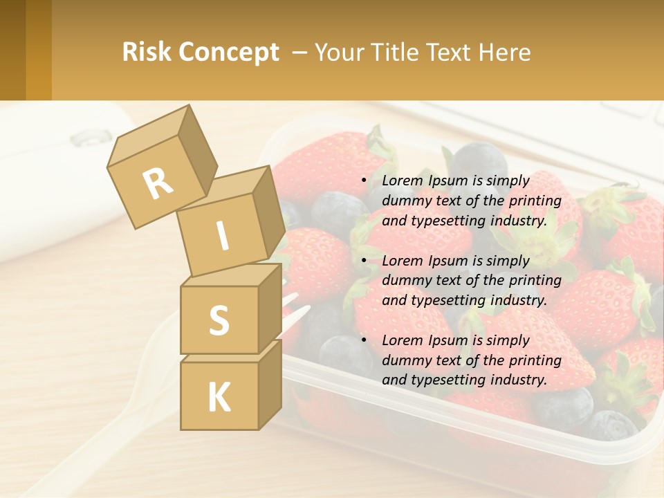 A Plastic Container Filled With Strawberries And Blueberries PowerPoint Template