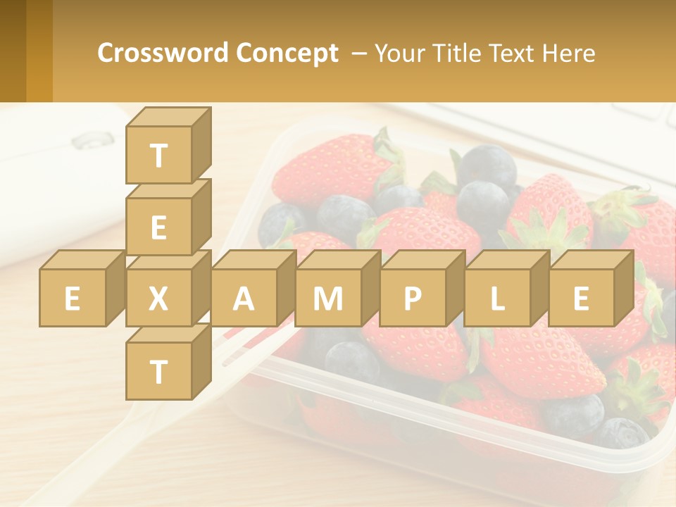 A Plastic Container Filled With Strawberries And Blueberries PowerPoint Template