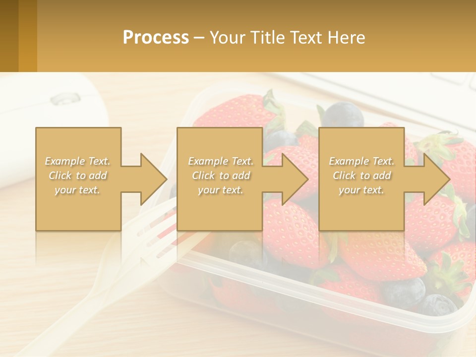 A Plastic Container Filled With Strawberries And Blueberries PowerPoint Template