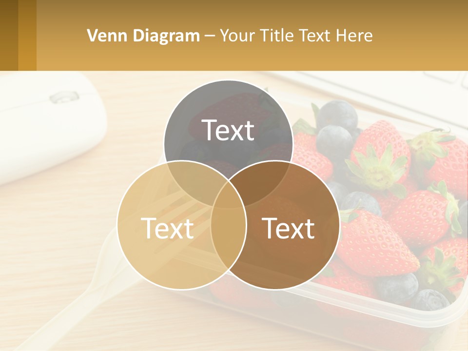 A Plastic Container Filled With Strawberries And Blueberries PowerPoint Template