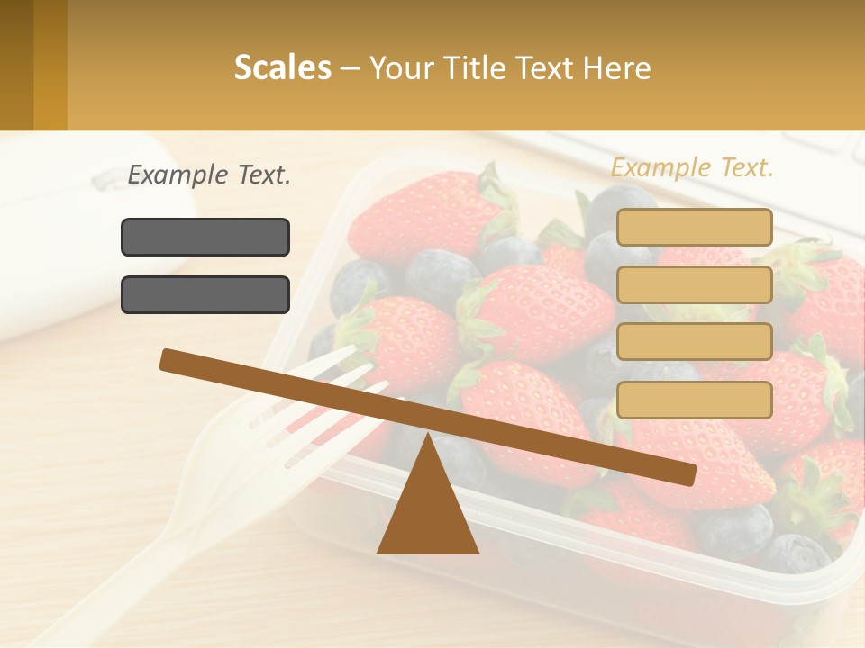 A Plastic Container Filled With Strawberries And Blueberries PowerPoint Template
