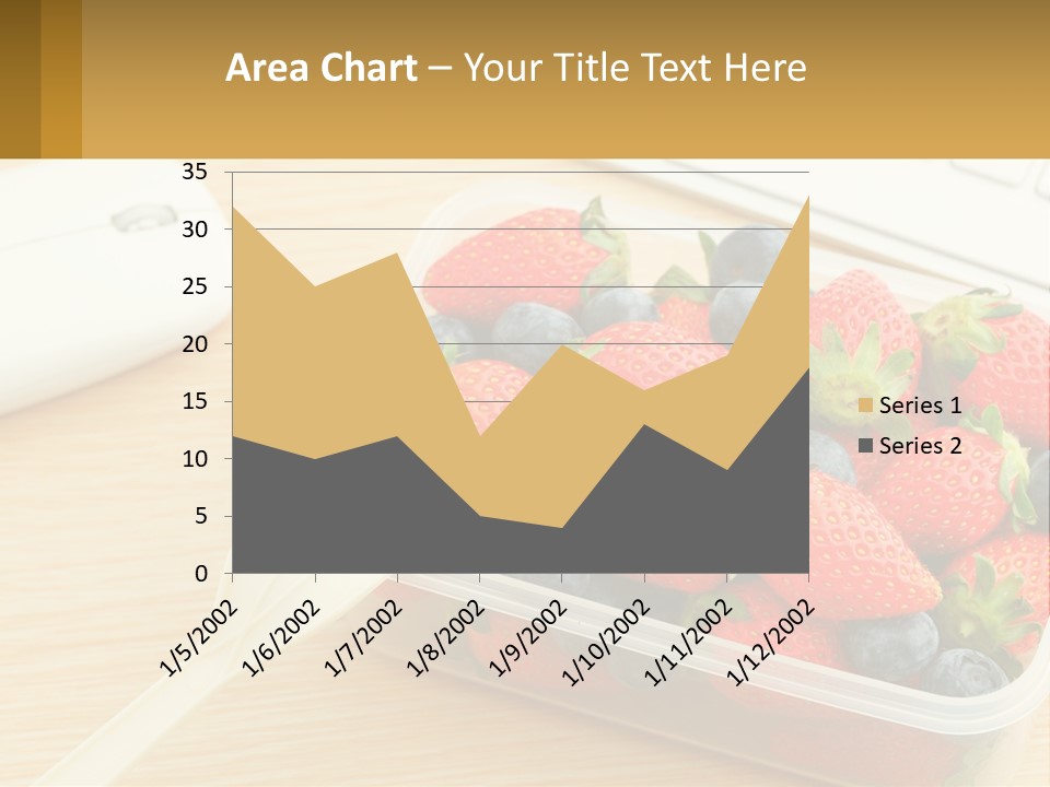 A Plastic Container Filled With Strawberries And Blueberries PowerPoint Template