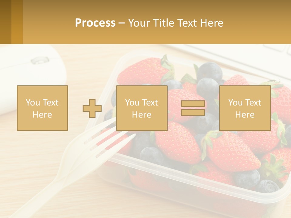 A Plastic Container Filled With Strawberries And Blueberries PowerPoint Template