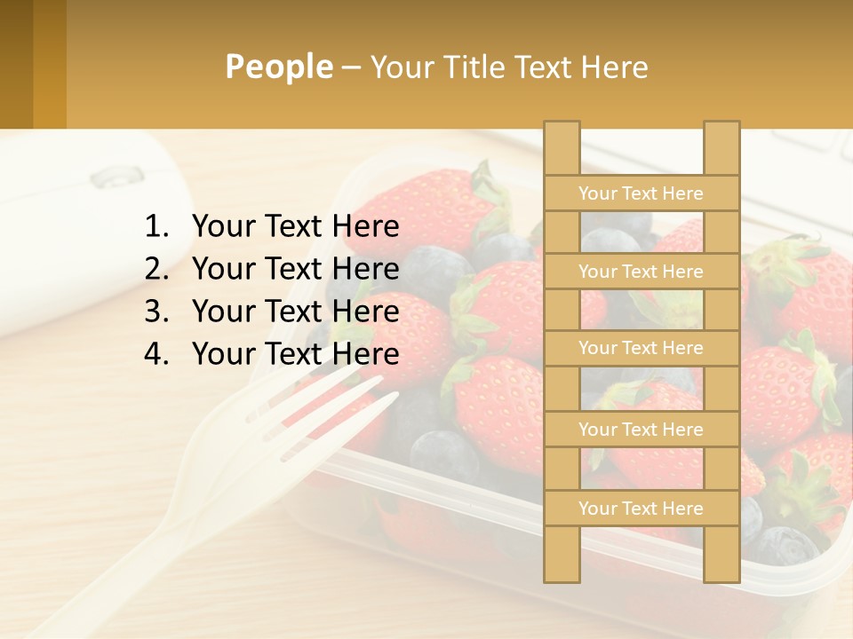 A Plastic Container Filled With Strawberries And Blueberries PowerPoint Template
