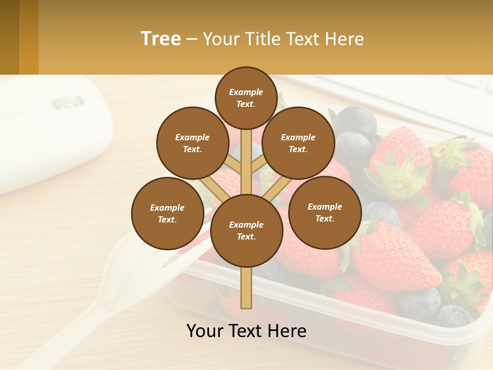 A Plastic Container Filled With Strawberries And Blueberries PowerPoint Template