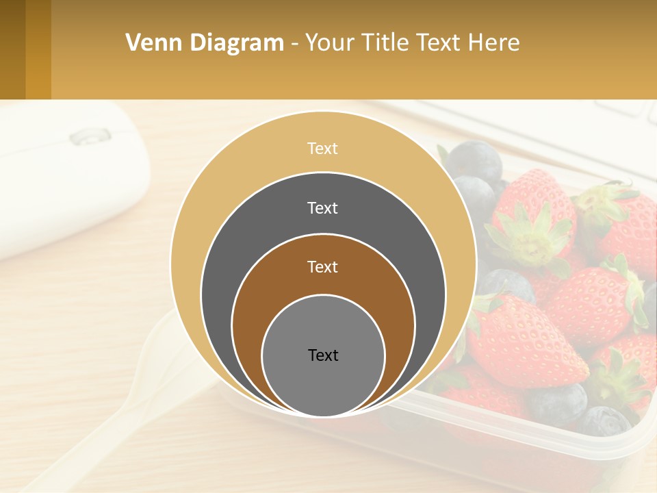 A Plastic Container Filled With Strawberries And Blueberries PowerPoint Template