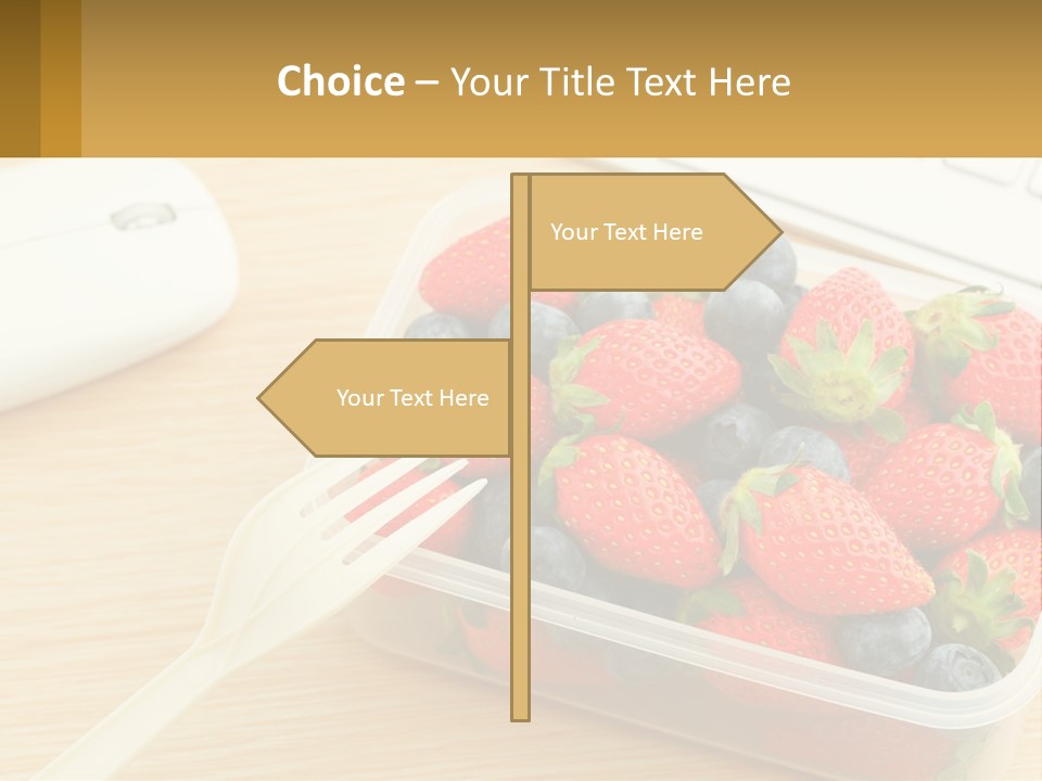 A Plastic Container Filled With Strawberries And Blueberries PowerPoint Template