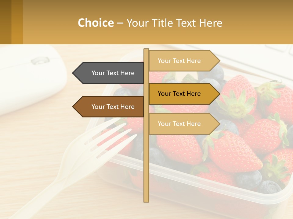 A Plastic Container Filled With Strawberries And Blueberries PowerPoint Template