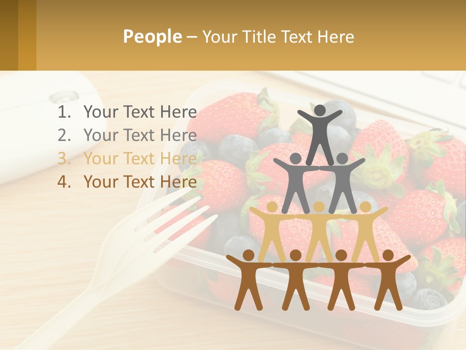 A Plastic Container Filled With Strawberries And Blueberries PowerPoint Template