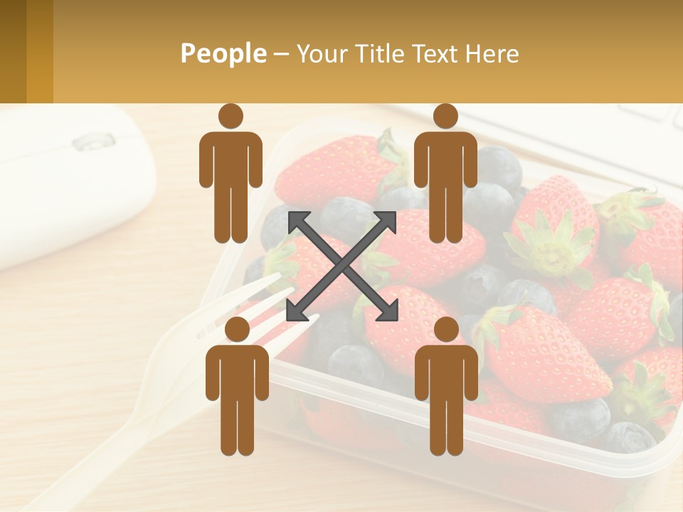 A Plastic Container Filled With Strawberries And Blueberries PowerPoint Template