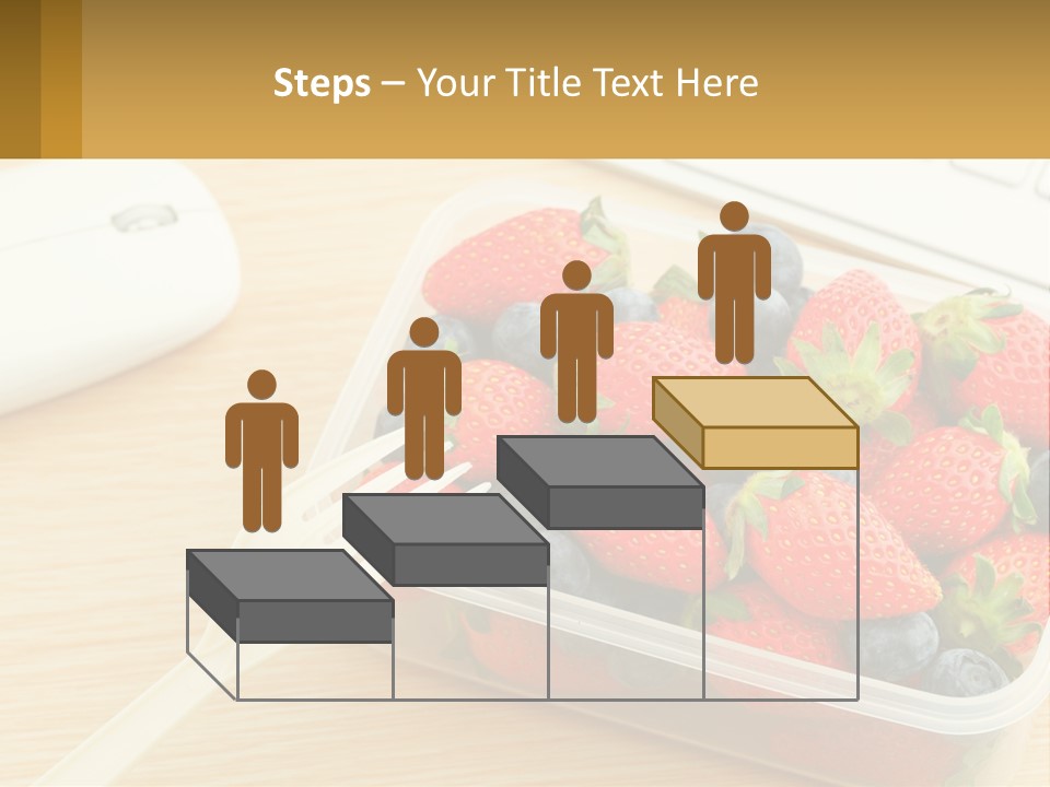 A Plastic Container Filled With Strawberries And Blueberries PowerPoint Template