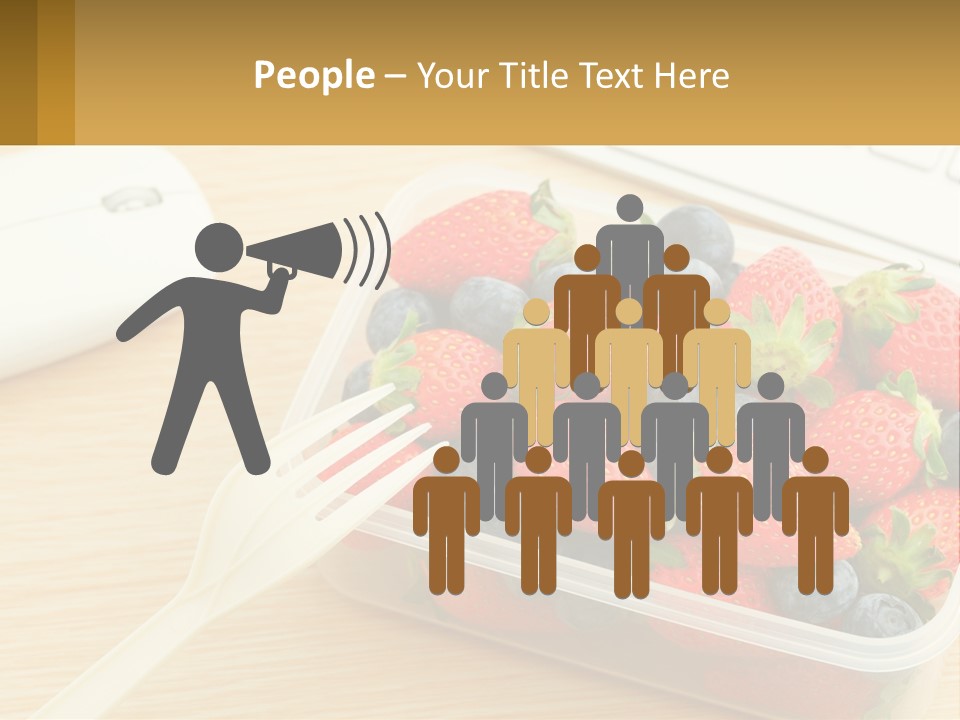 A Plastic Container Filled With Strawberries And Blueberries PowerPoint Template