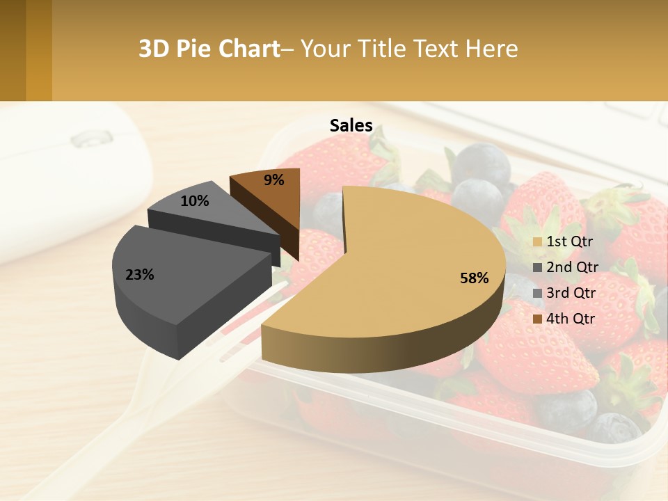 A Plastic Container Filled With Strawberries And Blueberries PowerPoint Template