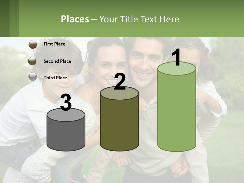 A Family Is Posing For A Picture In The Park PowerPoint Template
