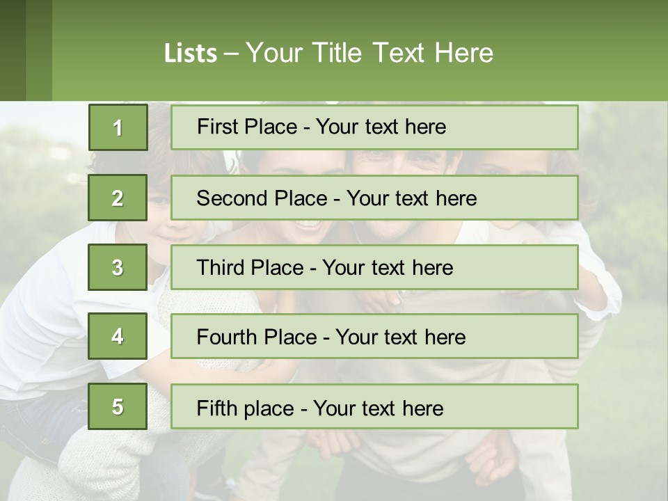 A Family Is Posing For A Picture In The Park PowerPoint Template
