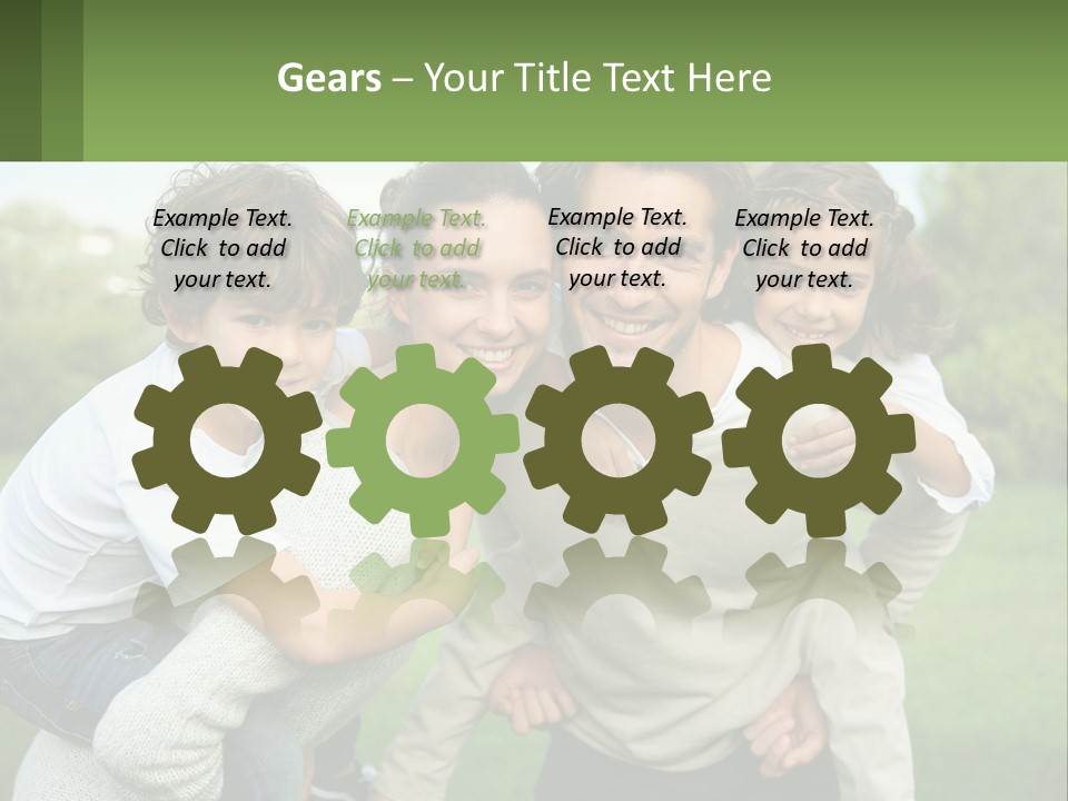 A Family Is Posing For A Picture In The Park PowerPoint Template