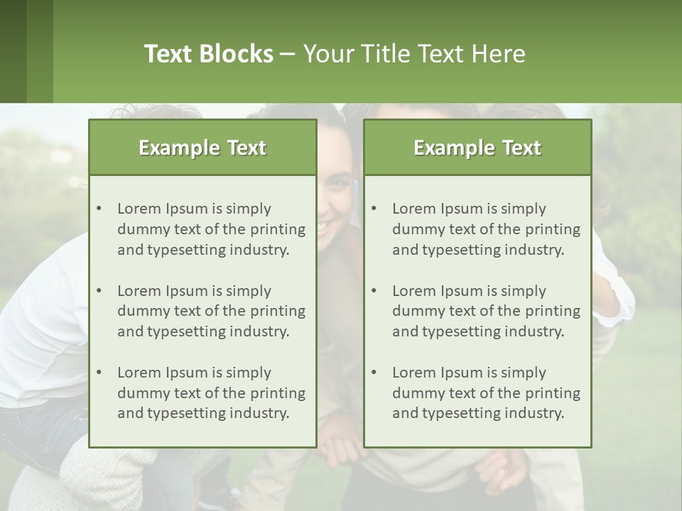 A Family Is Posing For A Picture In The Park PowerPoint Template