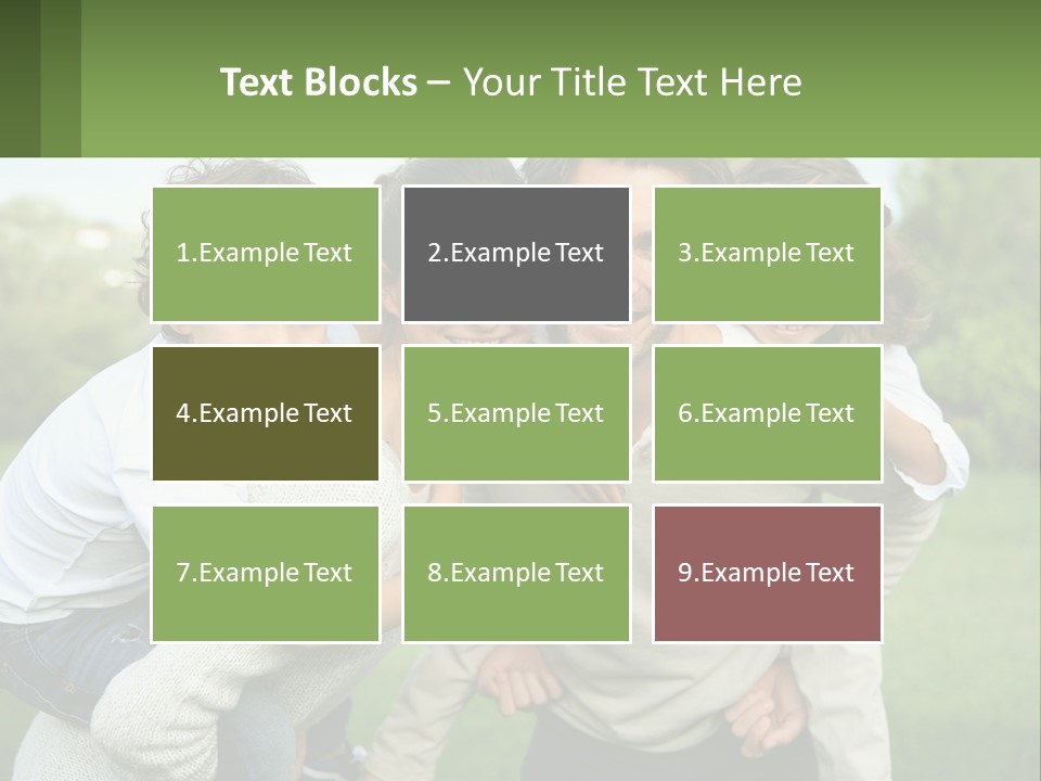 A Family Is Posing For A Picture In The Park PowerPoint Template