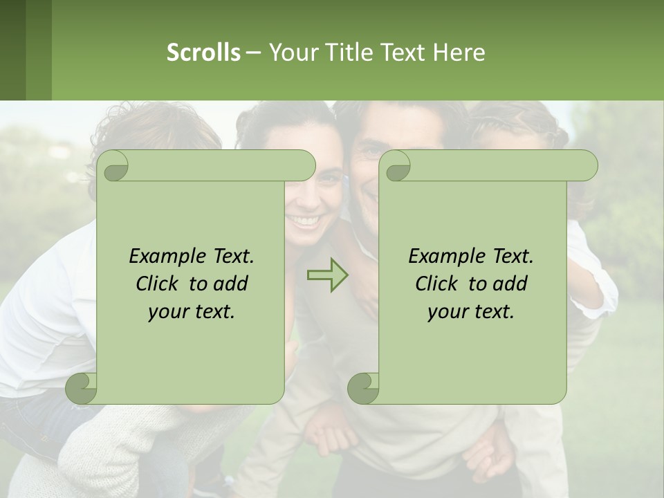 A Family Is Posing For A Picture In The Park PowerPoint Template