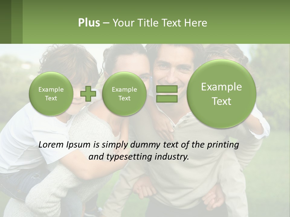 A Family Is Posing For A Picture In The Park PowerPoint Template