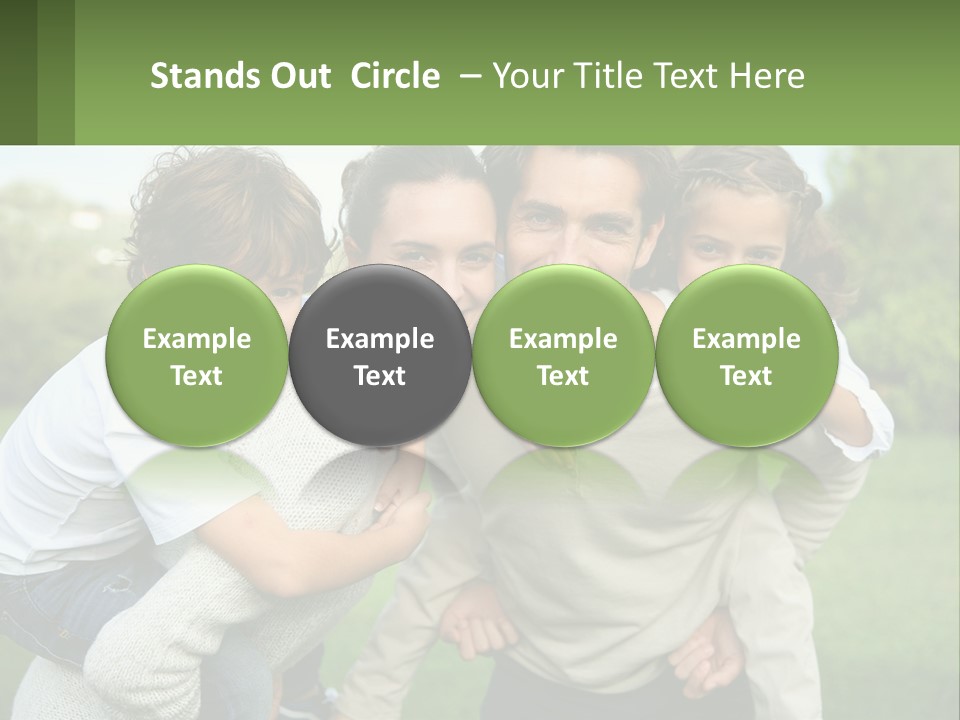 A Family Is Posing For A Picture In The Park PowerPoint Template