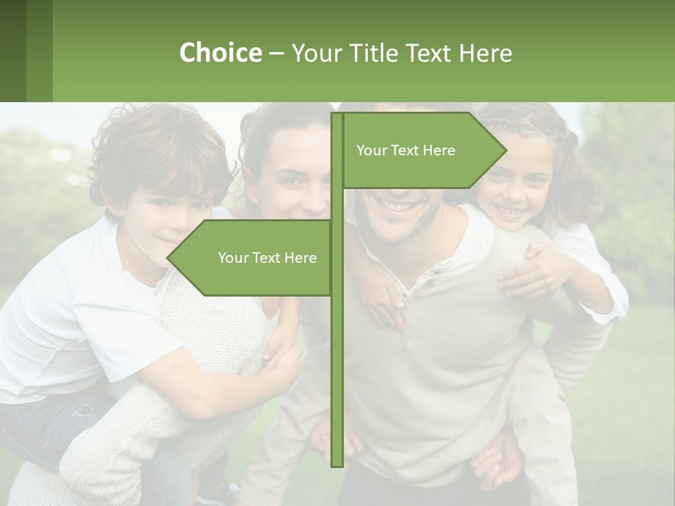 A Family Is Posing For A Picture In The Park PowerPoint Template