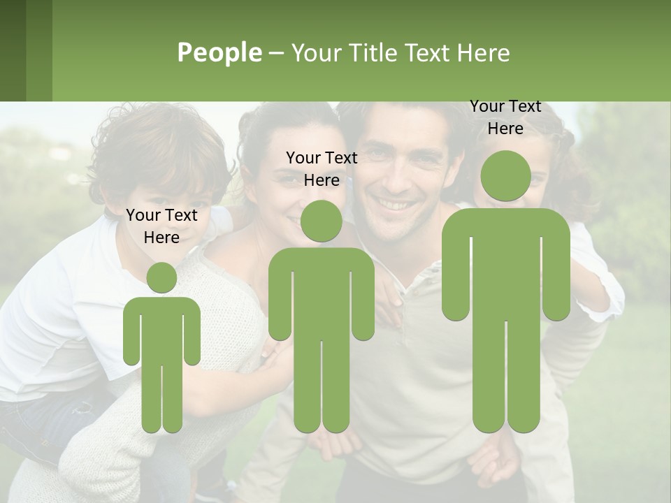 A Family Is Posing For A Picture In The Park PowerPoint Template