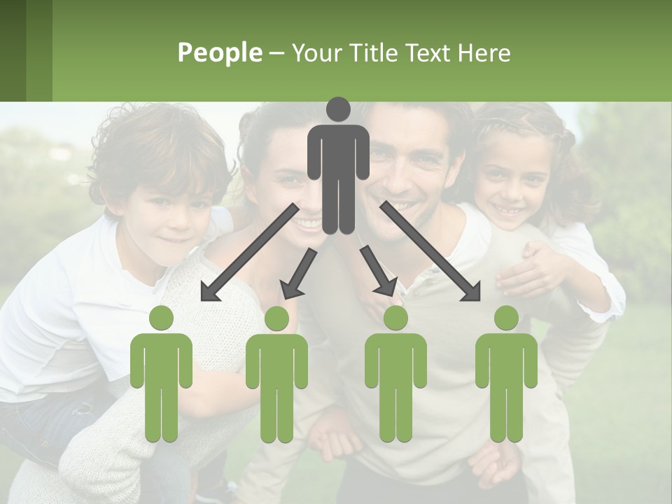 A Family Is Posing For A Picture In The Park PowerPoint Template
