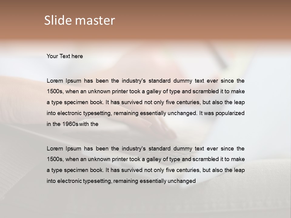 A Person Using A Laptop With A Credit Card In Their Hand PowerPoint Template