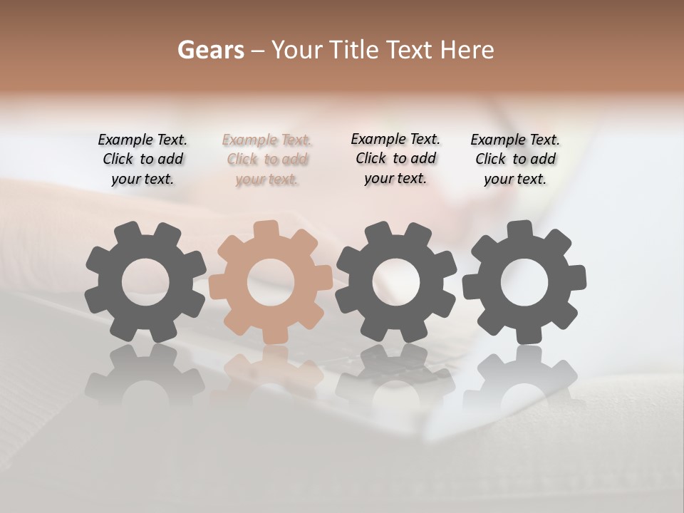 A Person Using A Laptop With A Credit Card In Their Hand PowerPoint Template