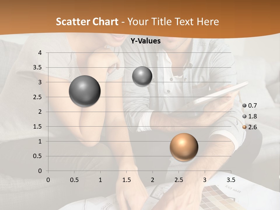 A Man And Woman Looking At Blueprints On A Table PowerPoint Template