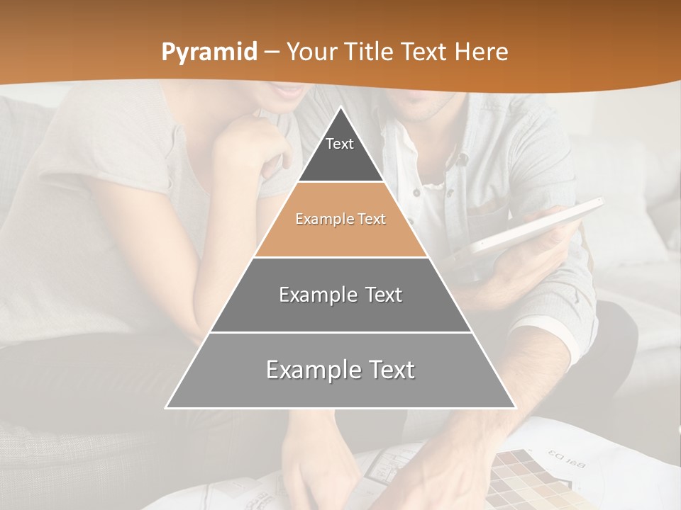 A Man And Woman Looking At Blueprints On A Table PowerPoint Template