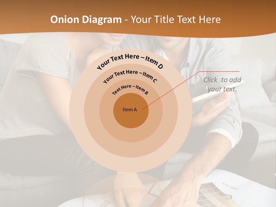 A Man And Woman Looking At Blueprints On A Table PowerPoint Template