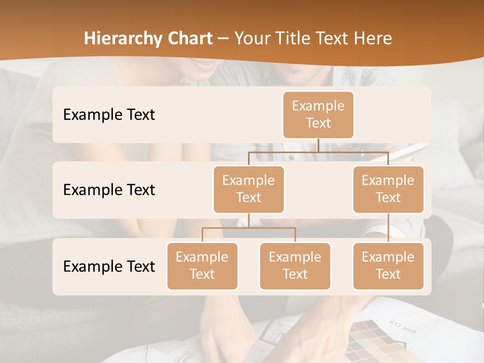 A Man And Woman Looking At Blueprints On A Table PowerPoint Template