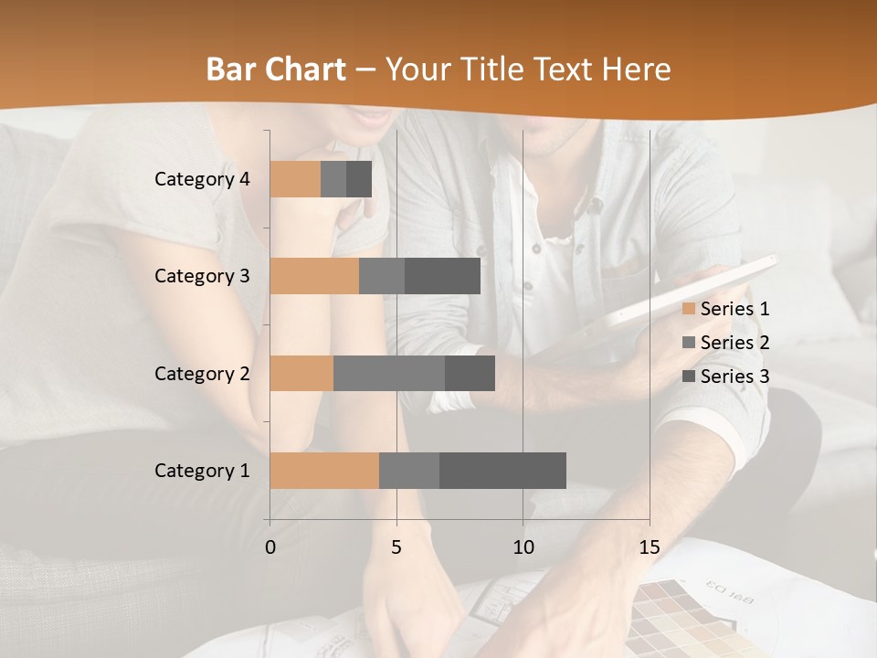 A Man And Woman Looking At Blueprints On A Table PowerPoint Template