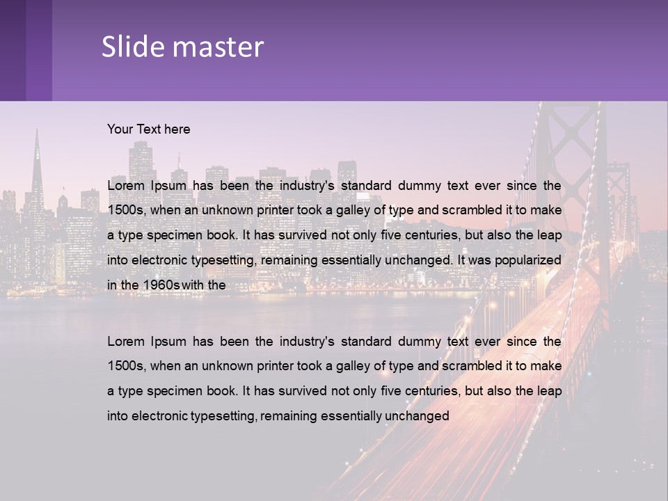 A Bridge Over A Body Of Water With A City In The Background PowerPoint Template